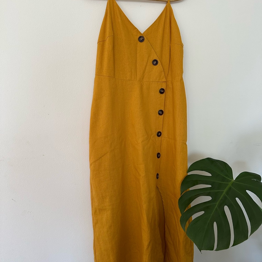 Linen Dress with Buttons